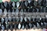 NUGG89 15 inches 12mm - 14mm faceted nuggets black tourmaline beads