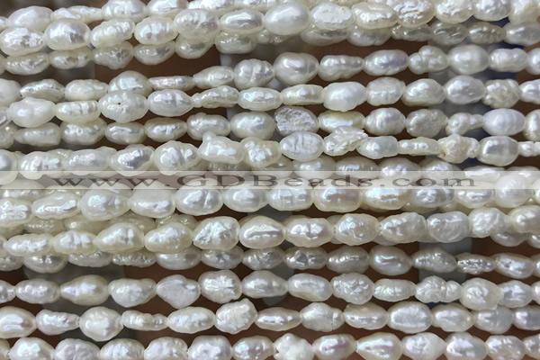 PEAR09 14 inches 3mm – 4mm white freshwater pearl beads