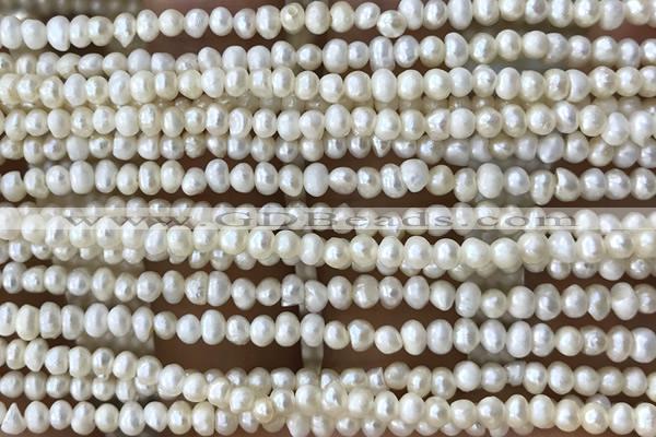 PEAR16 14 inches 3mm – 4mm white freshwater pearl beads