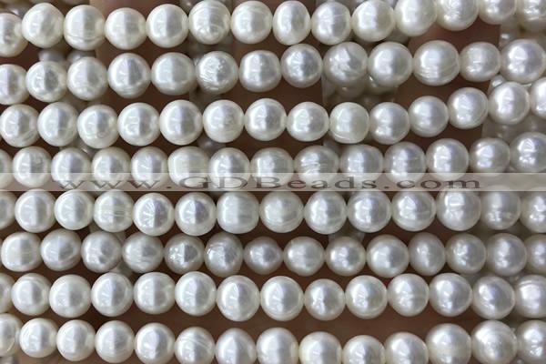 PEAR19 14 inches 7mm – 8mm white freshwater pearl beads