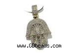 Pend114 22*25mm copper pendant pave zirconia gold plated