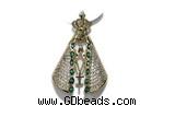 Pend119 22*30mm copper pendant pave zirconia gold plated