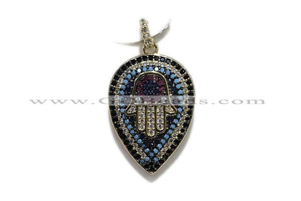 Pend121 20*27mm copper pendant pave zirconia gold plated