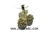 Pend136 15*18mm copper pendant pave zirconia gold plated