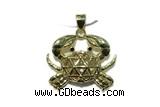 Pend138 20*25mm copper crab pendant gold plated