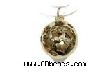 Pend148 14mm copper ball pendant gold plated