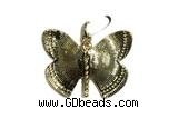 Pend173 20*25mm copper butterfly pendant pave zirconia gold plated