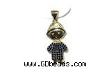 Pend175 12*23mm copper pendant pave zirconia gold plated