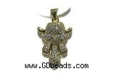 Pend189 17*22mm copper pendant pave zirconia gold plated