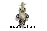 Pend217 20*25mm copper bear pendant pave zirconia gold plated