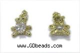 Pend243 16*16mm copper bear pendant pave zirconia gold plated