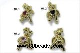 Pend247 17*26mm copper bear pendant pave zirconia gold plated