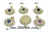 PEND29 20*25mm copper evil eye pendant gold plated