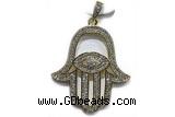 Pend51 35*40mm copper pendant pave zirconia gold plated