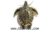 Pend60 24*28mm copper tortoise pendant gold plated