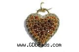 Pend65 17mm copper heart pendant pave zirconia gold plated