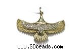 Pend83 20*42mm copper eagle pendant pave zirconia gold plated