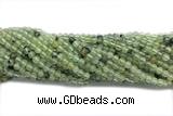 QUAR05 15 inches 4mm round green rutilated quartz gemstone beads