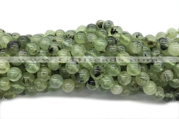 QUAR08 15 inches 10mm round green rutilated quartz gemstone beads