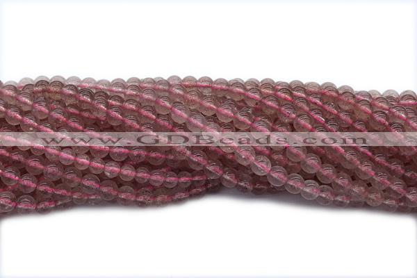 QUAR31 15 inches 6mm round strawberry quartz gemstone beads