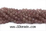 QUAR33 15 inches 10mm round strawberry quartz gemstone beads