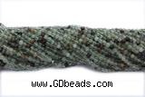 QUAR34 15 inches 4mm round green phantom quartz gemstone beads