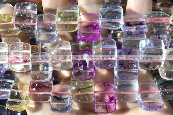 QUAR58 14 inches 13*18mm dyed crackle quartz beads