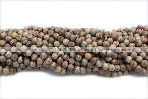 RHOD05 15 inches 6mm round rhodochrosite gemstone beads