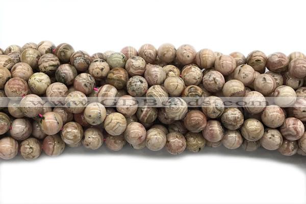 RHOD07 15 inches 10mm round rhodochrosite gemstone beads