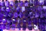 ROND156 14 inches 8*12mm faceted rondelle amethyst beads