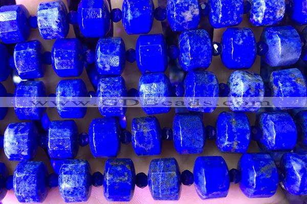 ROND158 14 inches 8*12mm faceted rondelle lapis lazuli beads