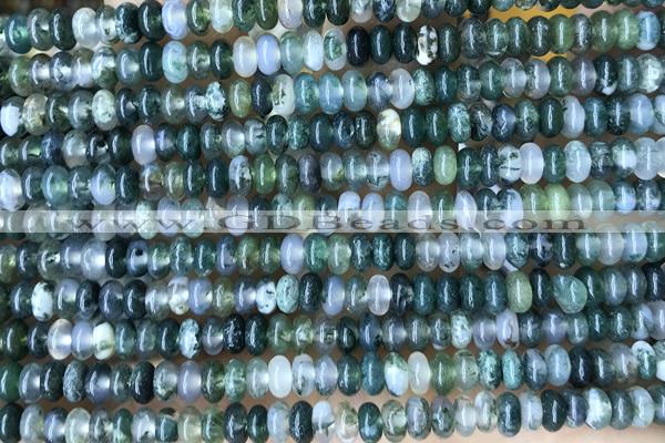 ROND186 15 inches 2*4mm rondelle moss agate gemstone beads