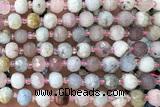 ROND214 15 inches 6*8mm faceted rondelle morganite beads