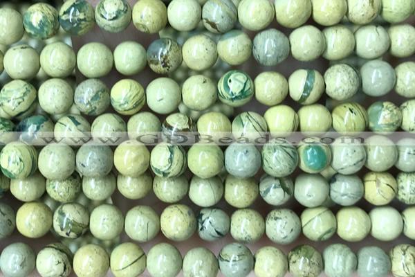 SEAS141 15 inches 6mm round natural imperial jasper beads