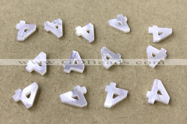 Shel05 8*10mm Natural White Shell Number Pendant