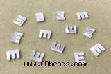 Shel19 8*10mm Natural White Shell Alphabet Letter Pendant