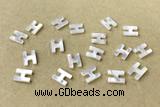 Shel22 8*10mm Natural White Shell Alphabet Letter Pendant