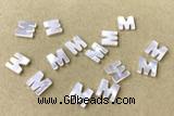 Shel27 10*10mm Natural White Shell Alphabet Letter Pendant