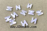 Shel28 8*10mm Natural White Shell Alphabet Letter Pendant