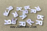 Shel32 8*10mm Natural White Shell Alphabet Letter Pendant