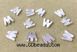 Shel37 10*10mm Natural White Shell Alphabet Letter Pendant