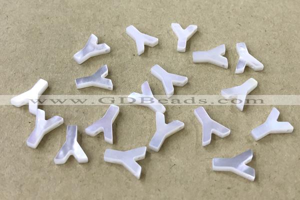 Shel39 8*10mm Natural White Shell Alphabet Letter Pendant