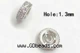 Silv100 2.3*6mm Cubic Zirconia Micro Pave 925 Sterling Silver Rhodium Plated