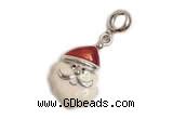 Silv152 11*26mm 925 Sterling Silver Santa Claus Pendant Enamel Plated