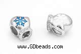 Silv171 10*11.5mm 925 Sterling Silver Beads Enamel Plated