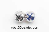 Silv172 10.6*11.8mm 925 Sterling Silver Beads Enamel Plated