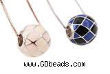 Silv185 11*12mm 925 Sterling Silver Beads Enamel Plated