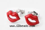 Silv201 6.5*9mm 925 Sterling Silver Stud Earrings Enamel Plated