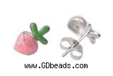 Silv203 7*11mm 925 Sterling Silver Stud Earrings Enamel Plated