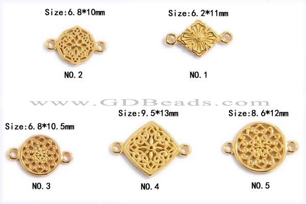 Silv53 6.8*10mm – 8.6*12mm 925 sterling silver connector gold plated